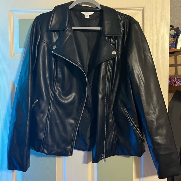 Jackets & Blazers - Faux leather jacket. Worn once. Size S